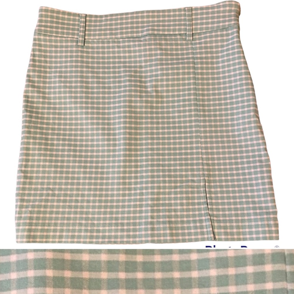 Forever 21 green and white gingham mini skirt